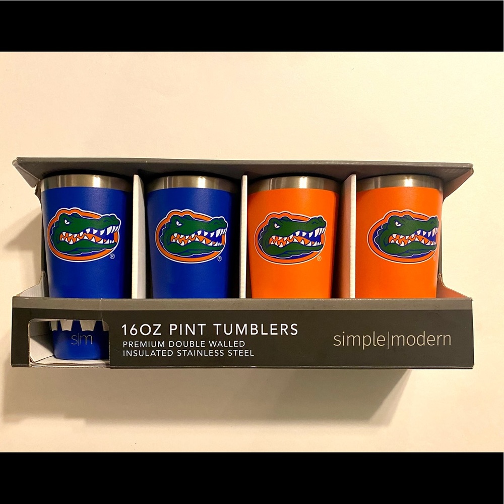 Florida Gators 16oz Pint Tumblers Stainless Steel 4 pack